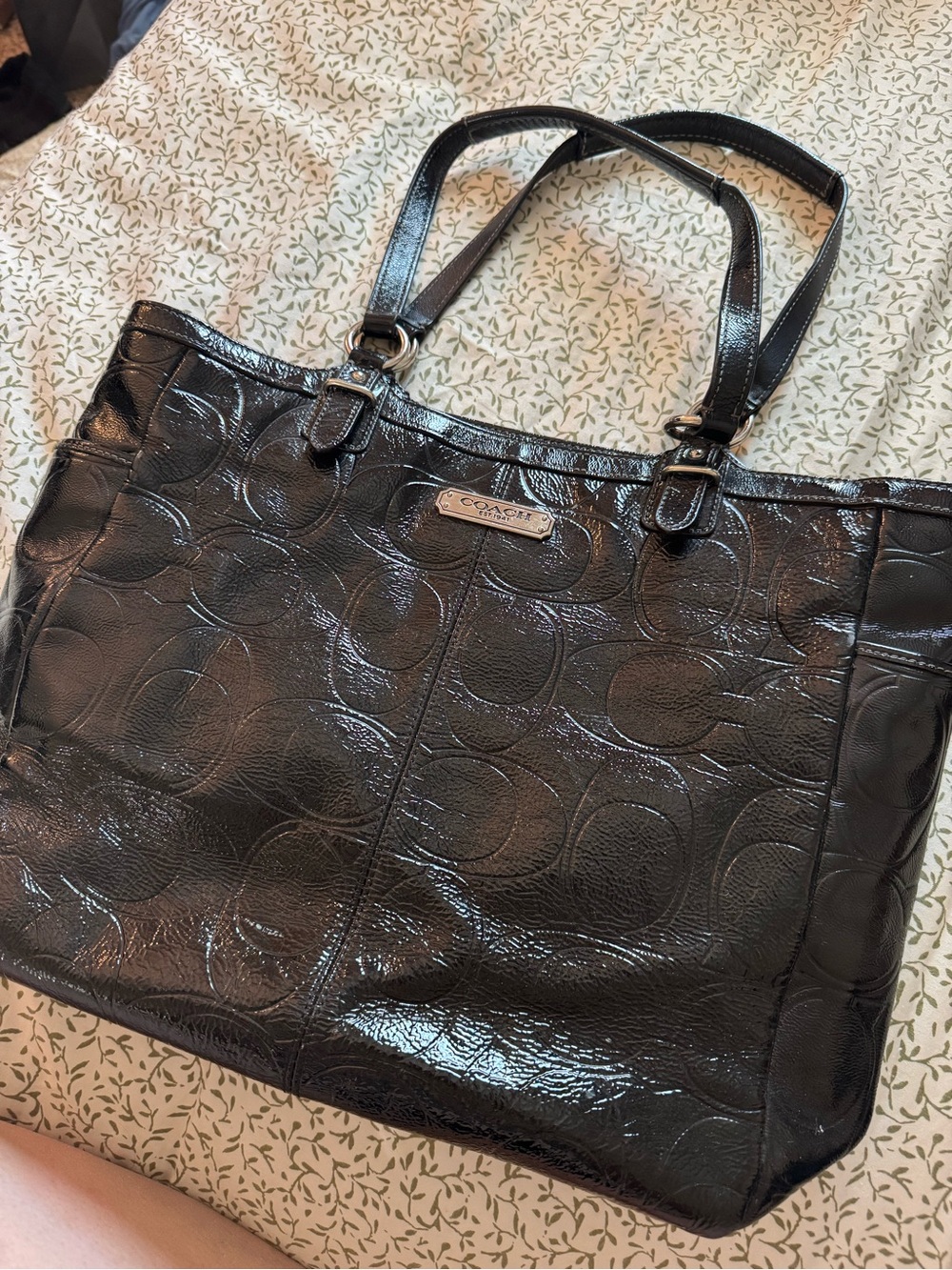 Vintage Coach Black Signature Tote